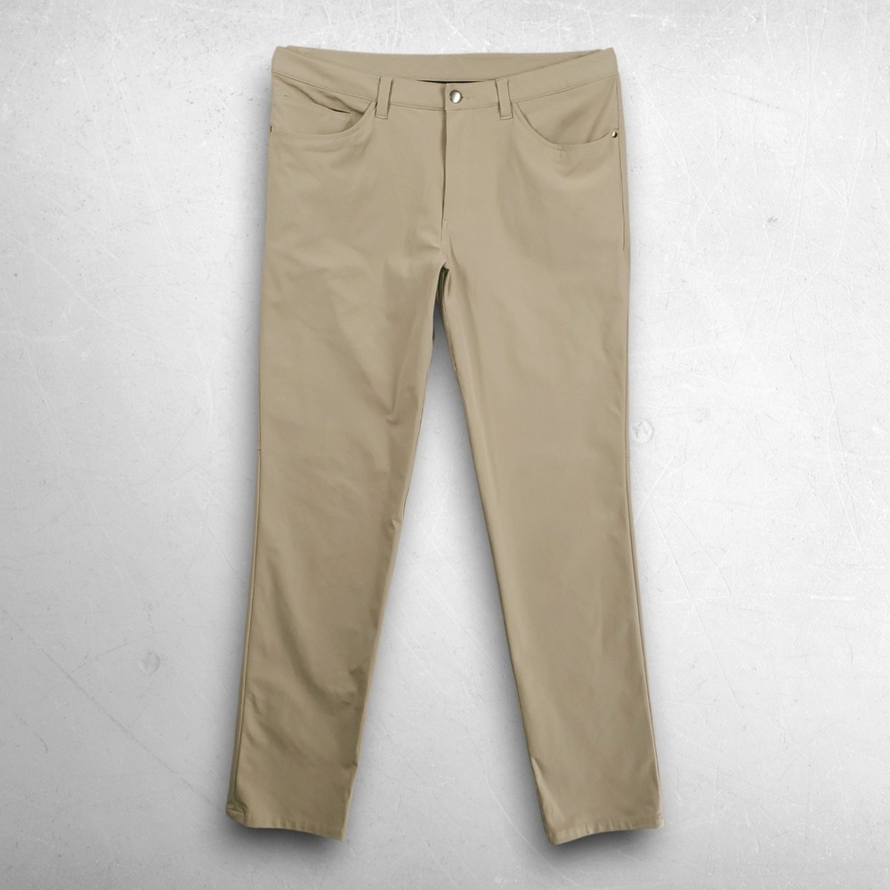 Lululemon ABC Slim-Fit 5 Pocket Pant Mens 34 Khaki Gorpcore Techwear Athleisure